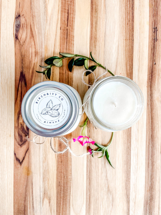 Birch and Ivy co | Almond | 100% Soy Candle | 10 oz